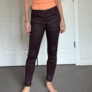 Burgundy Faux-Leather Pants